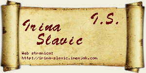 Irina Slavić vizit kartica